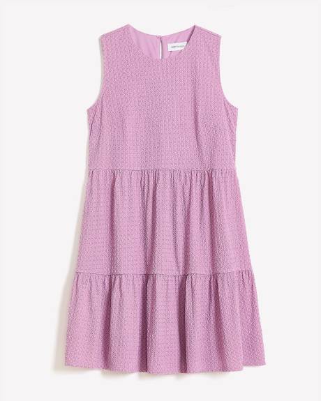 Textured Knit Sleeveless Swing Dress - Addition Elle