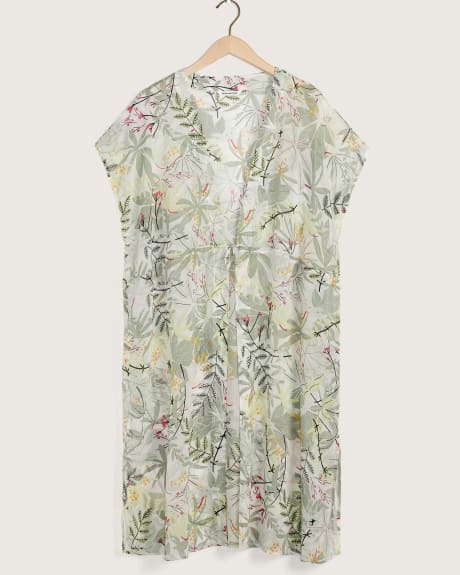 Blouse kimono imprimée à manches courtes