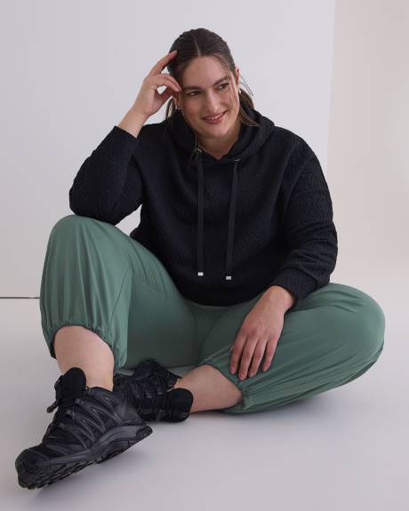 High-Low Textured Hoodie - Active Zone