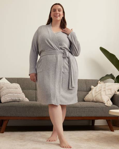 Grey Waffle Knit Robe - ti Voglio
