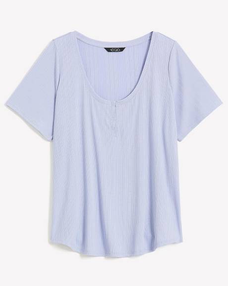 Round Neck Henley Pajama Top - ti Voglio