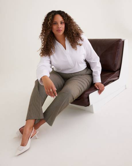 Savvy Fit Straight-Leg Pant Houndstooth Pattern - PENN. Essentials