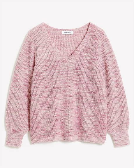 Relaxed V-Neck Sweater - Addition Elle