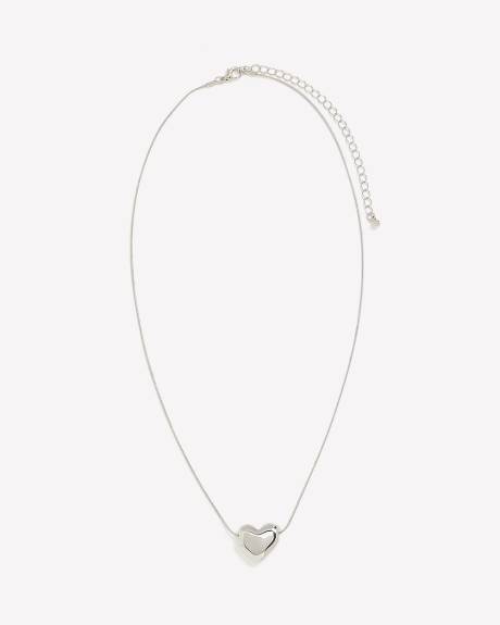 Short Necklace with Bubble Heart Pendant