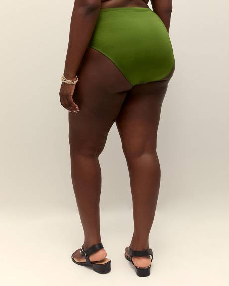 Culotte de maillot vert à taille haute en V