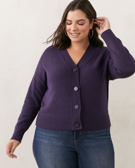 Short Pullover Cardigan With Buttons - In Every Story