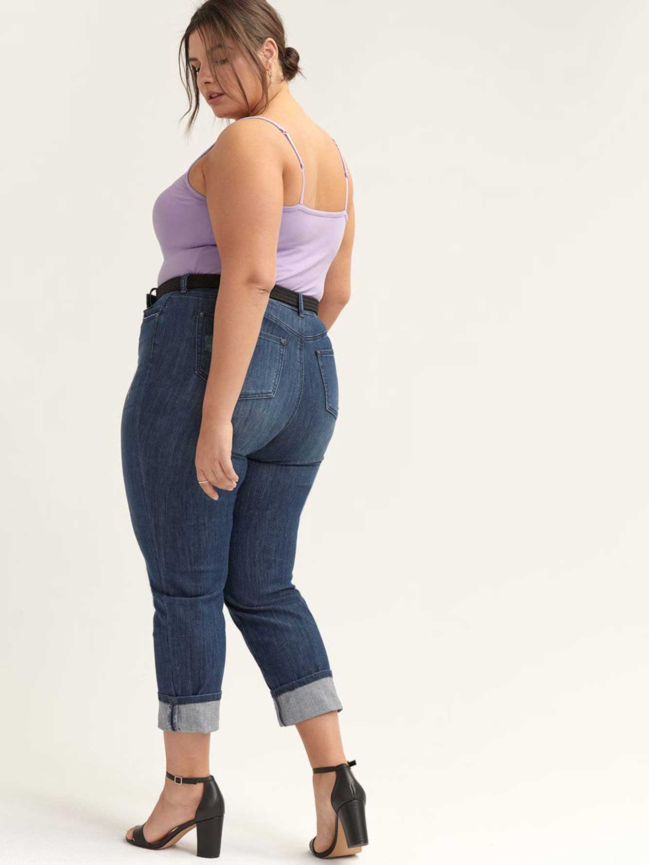 slightly distressed jeans