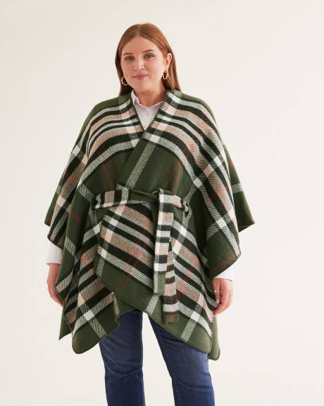 Belted Plaid Cape