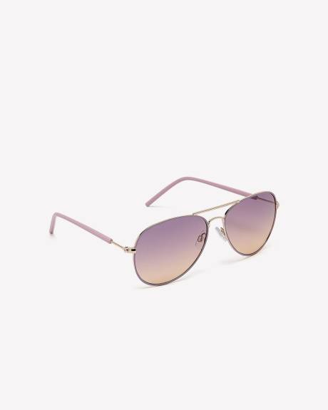 Coloured Aviator Metal Frame Sunglasses