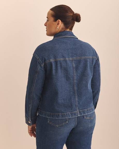 Cropped Utility Denim Jacket - Addition Elle