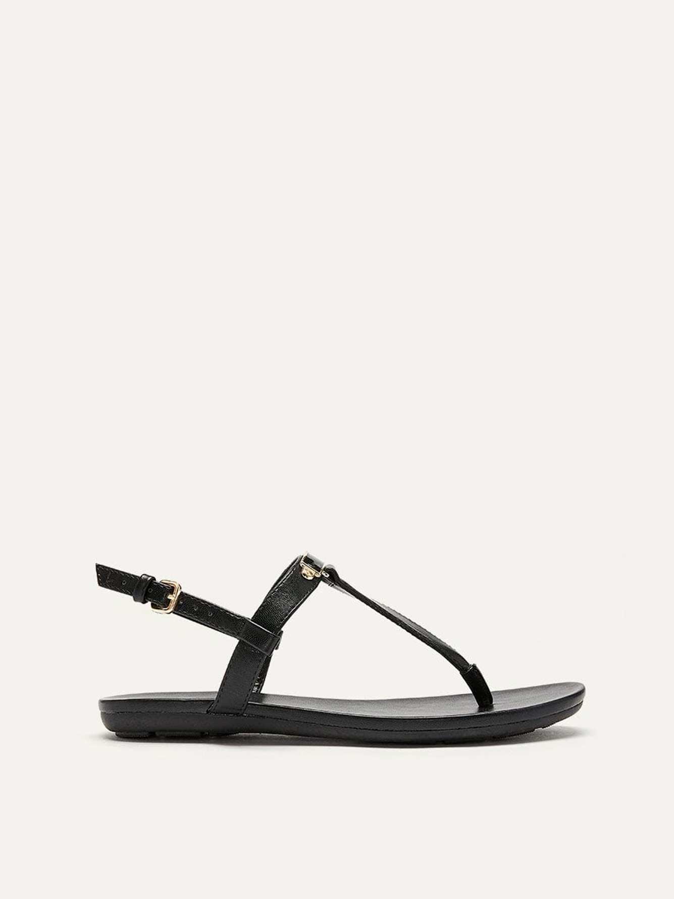 rubber t strap sandals