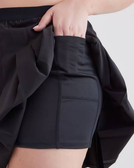 Jupe-short plissée extensible, tissu responsable - Active Zone