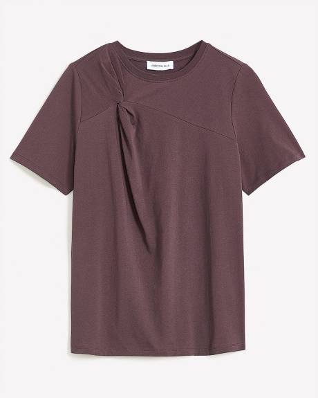 T-shirt à col rond avec détail torsadé - Addition Elle