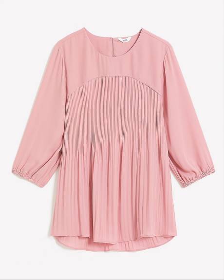 Responsible, Pleat and Release Blouse with 3/4 Sleeves