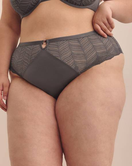 Lace Cheeky Brief with Microfibre at Front - Déesse Collection