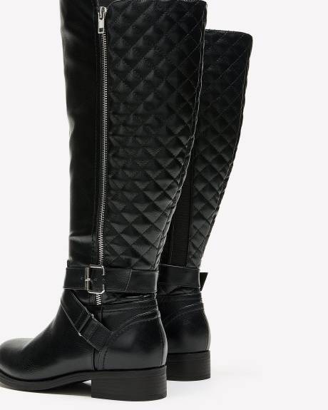 Bottes hautes matelassées, pied très large