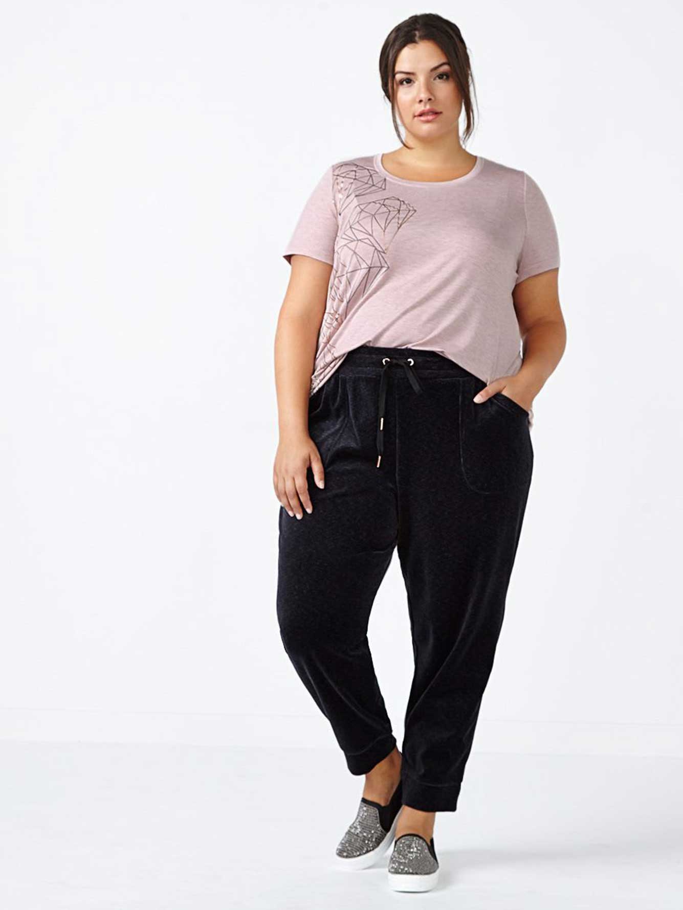 plus size velour joggers
