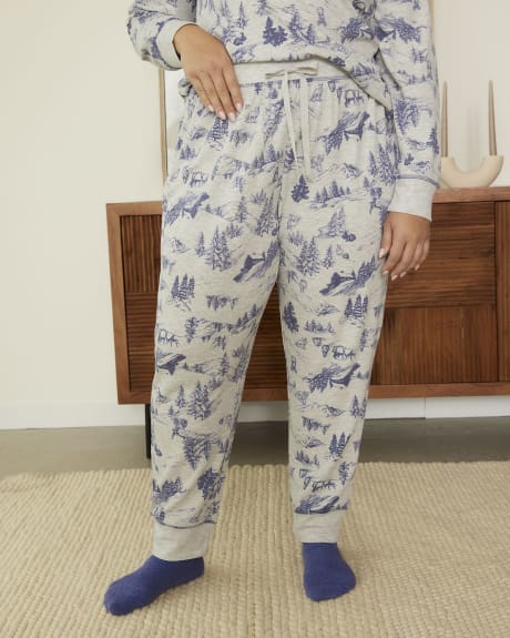 Pantalon pyjama style jogger en tricot thermique - ti Voglio