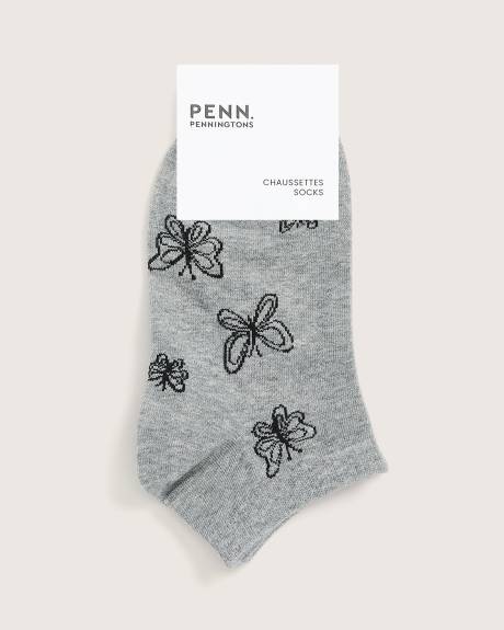 Chaussettes courtes à motifs de papillons