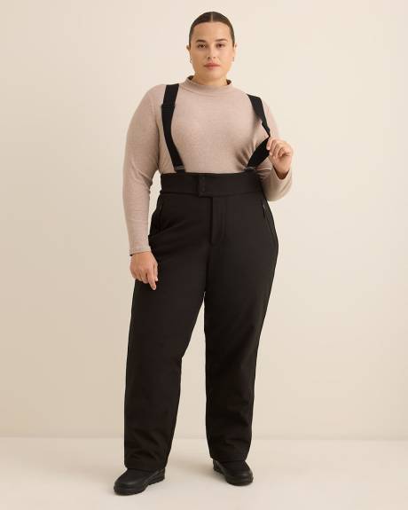 Black Snow Pants with Suspenders - Active Zone Black Snow Pants with Suspenders - Active Zone