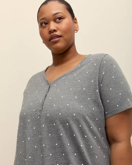 Chemise de nuit longue à pois avec manches courtes - ti Voglio