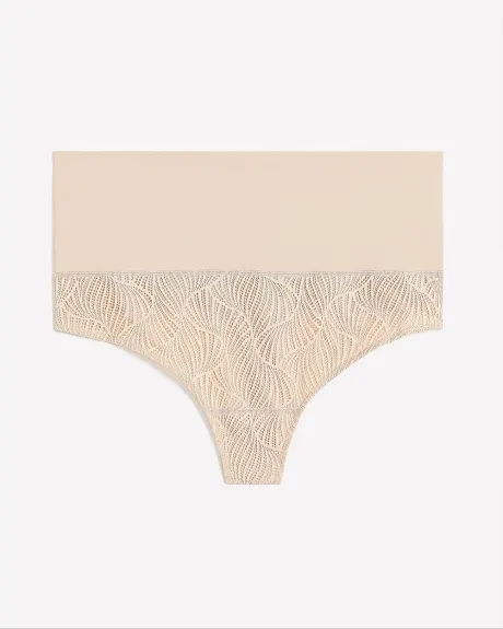 High-Waisted Thong with Lace Crochet - ti Voglio