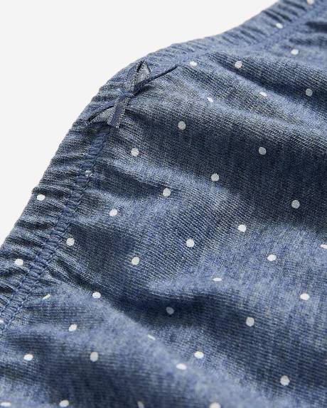 Culotte écancrée en coton chiné bleu à pois - ti Voglio
