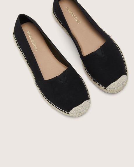 Espadrilles en jute, pied très large