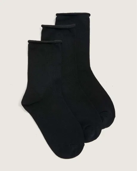 3-Pack Basic Rolled Edge Socks