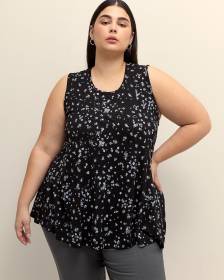 【willfully】big flower print OP Long Sleeveless Floral Swing Top | Penningtons