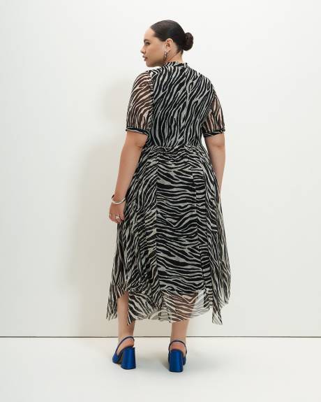 Midi Knit Dress with Shark-Bite Hem - Addition Elle