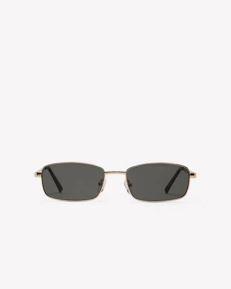 Golden Frame Rectangular Sunglasses