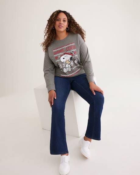 Christmas Sweatshirt with Snoopy Print