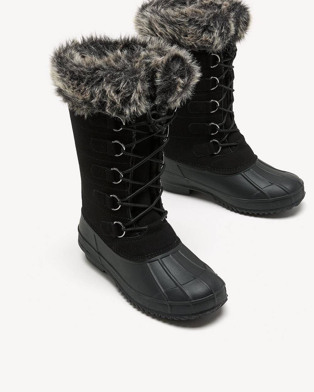 Extra Wide Width, Water-Resistant Winter Boot with Faux-Fur Trim