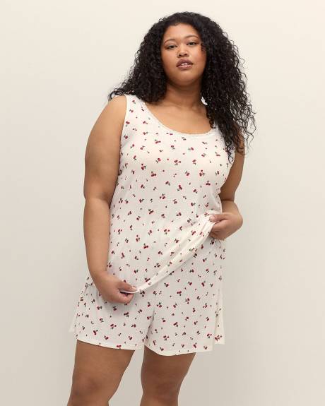 Camisole de pyjama en pointelle à motif de cerises - ti Voglio