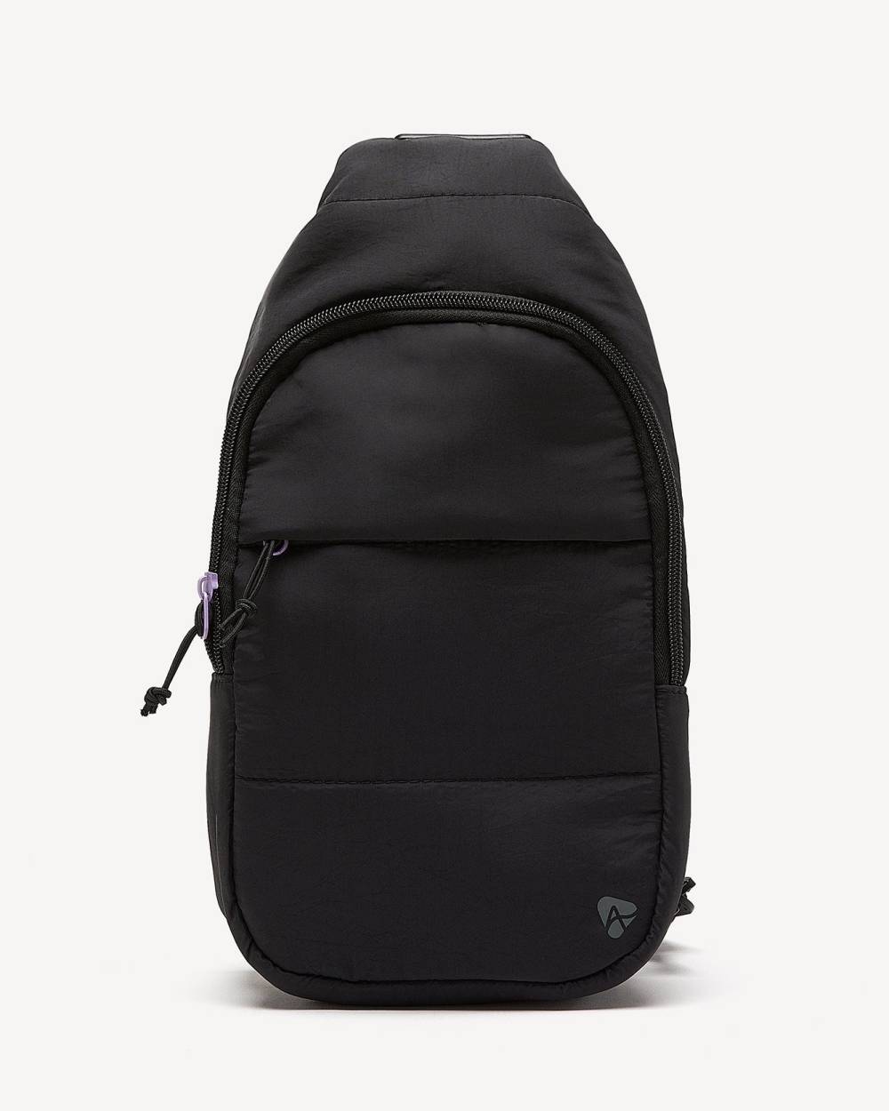 Nylon Sling Bag with Contrast Trim and Lining Active Zone