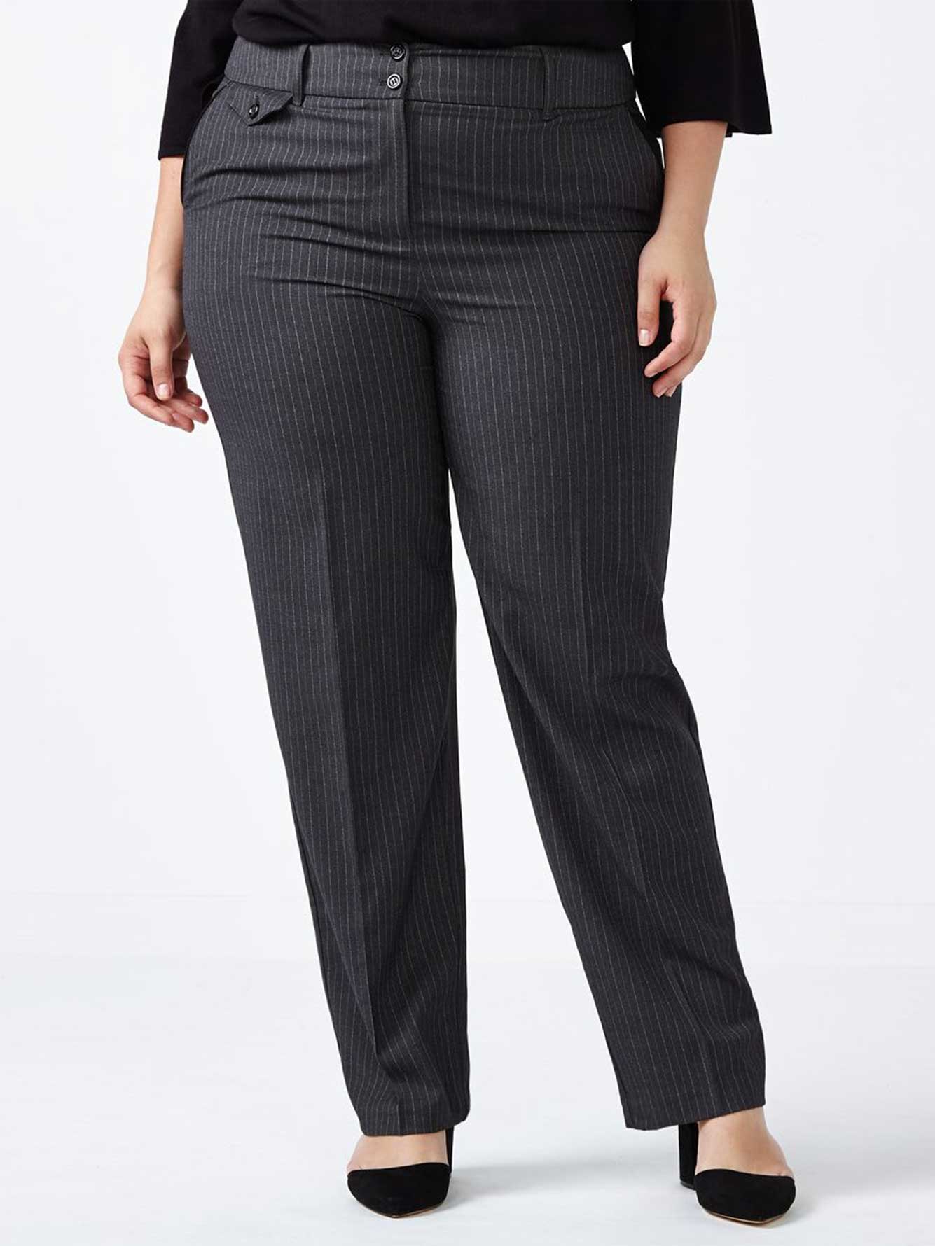 striped fitted pants