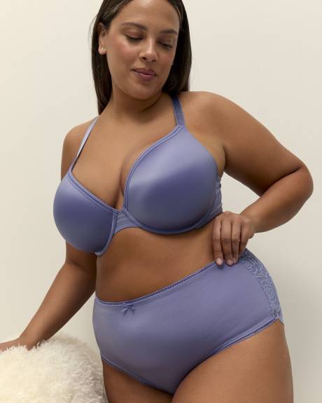 Solid Microfibre Brief with Lace at the Back - Déesse Collection