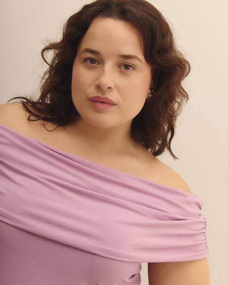 Off-Shoulder Top with Shirring - Addition Elle