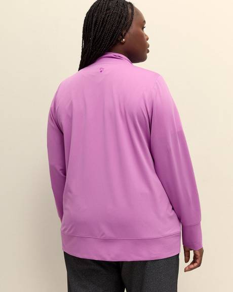 Textured Mock Neck Zipped Jacket - Active Zone