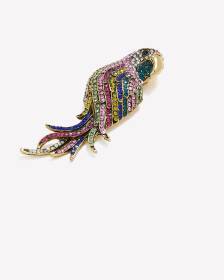 Broche scintillante en forme de perroquet