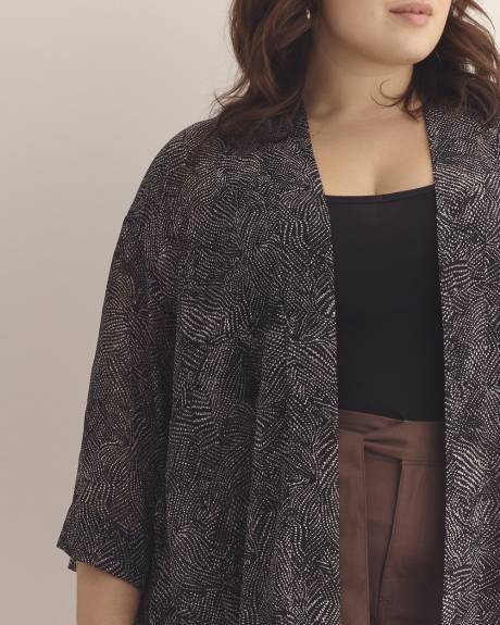 Printed Dropped-Shoulder Tunic Overpiece