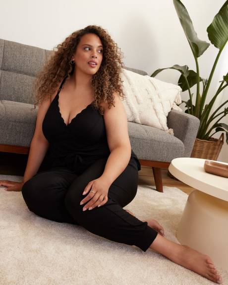 Responsible, Black Knit Pyjama Jogger Pant - ti Voglio