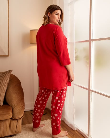 Tunique en coton avec legging, ens. pyjama - tiVOGLIO