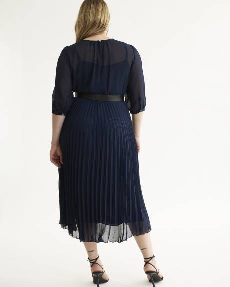 Robe midi marine plissée Love Pleats - City Chic