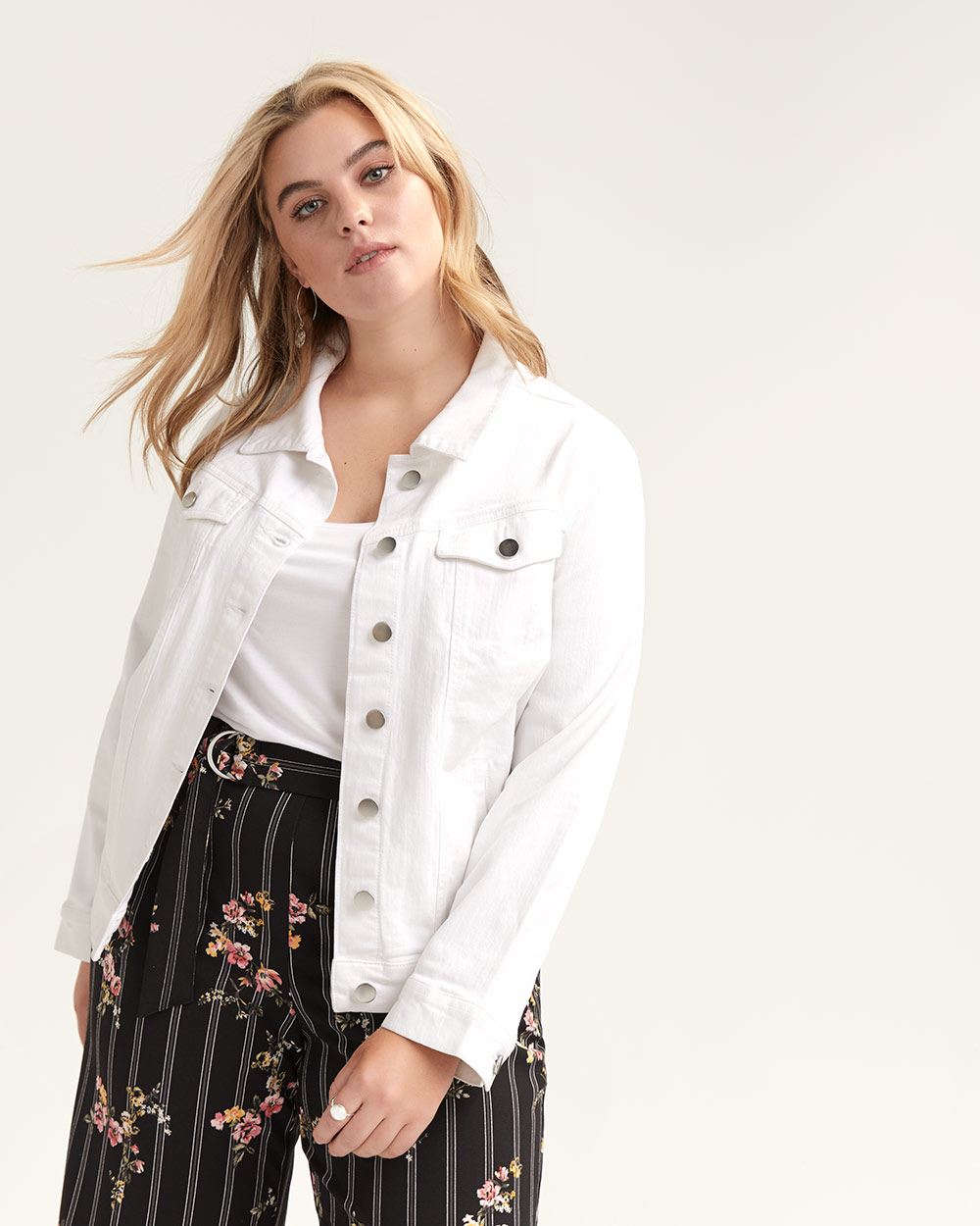 long white jean jacket