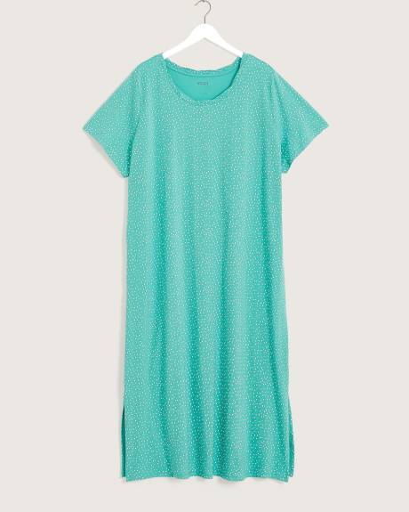 Chemise de nuit longue, imprimé à pois - ti VOGLIO