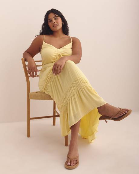 Fit and Flare Sleeveless Tiered Maxi Dress - Addition Elle