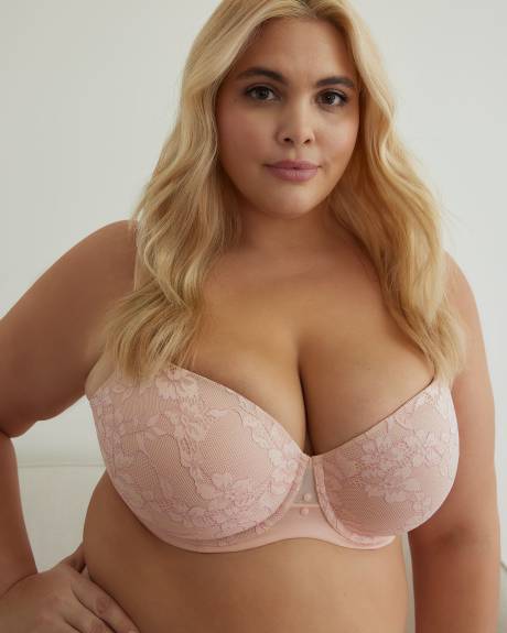 Breathable Underwire T-Shirt Bra with Lace - ti Voglio