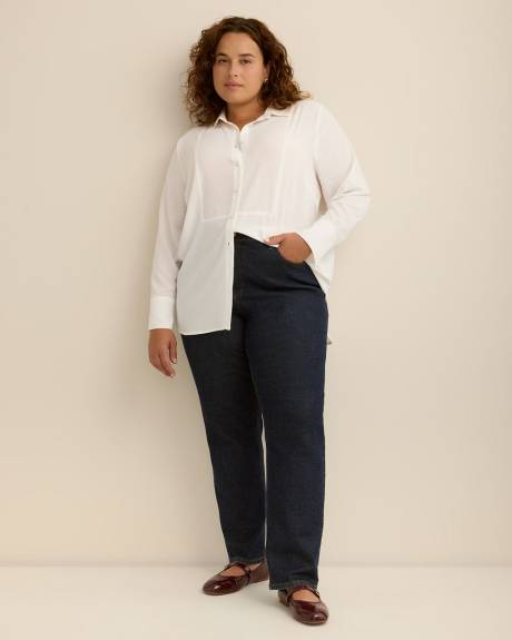 Long-Sleeve Long Tuxedo Shirt